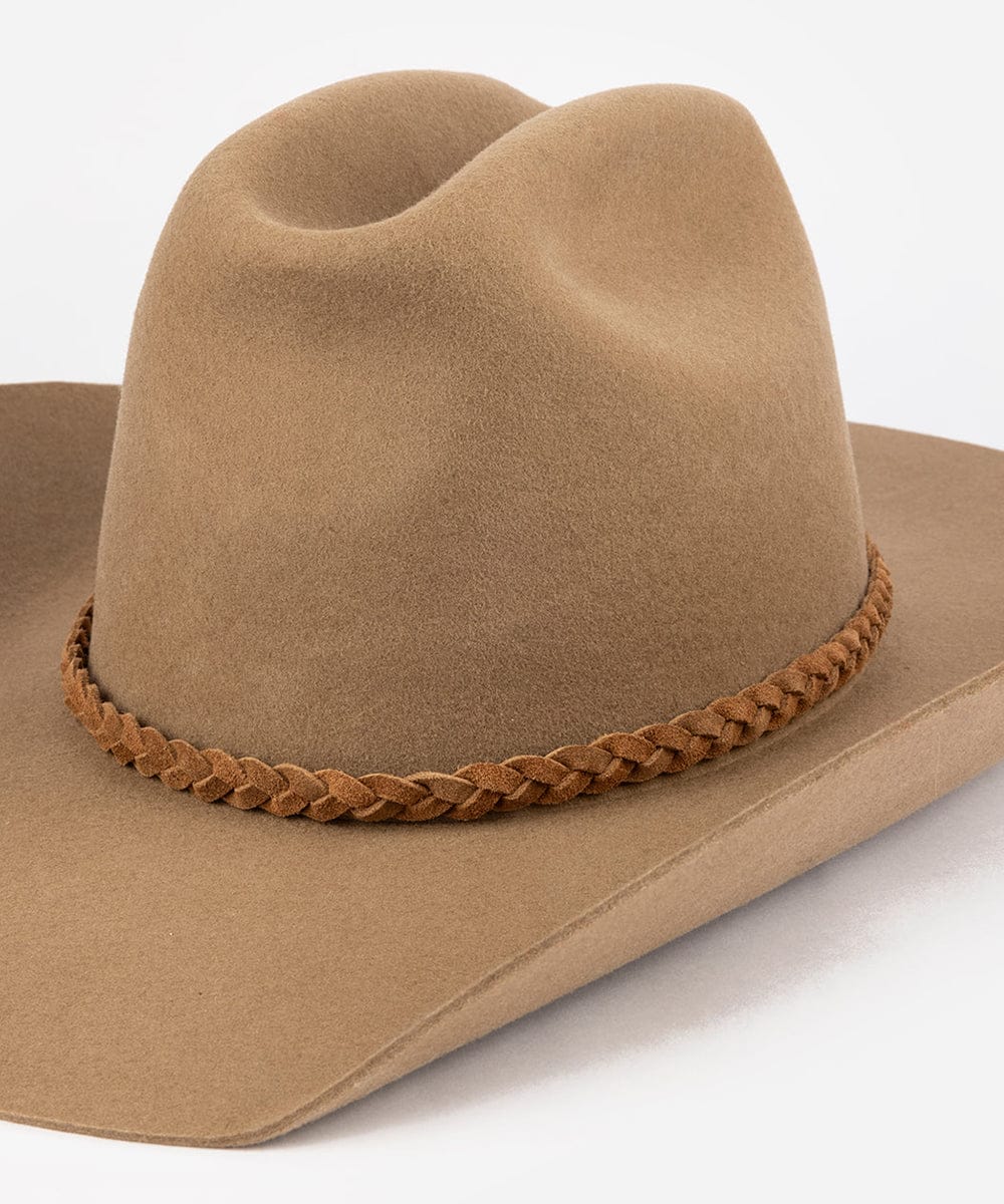 freebird Brown Suede Cowboy Hat with Braided Band Vegan Suede Cowboy Hat: Braided Band, Adjustable Western  main image 4