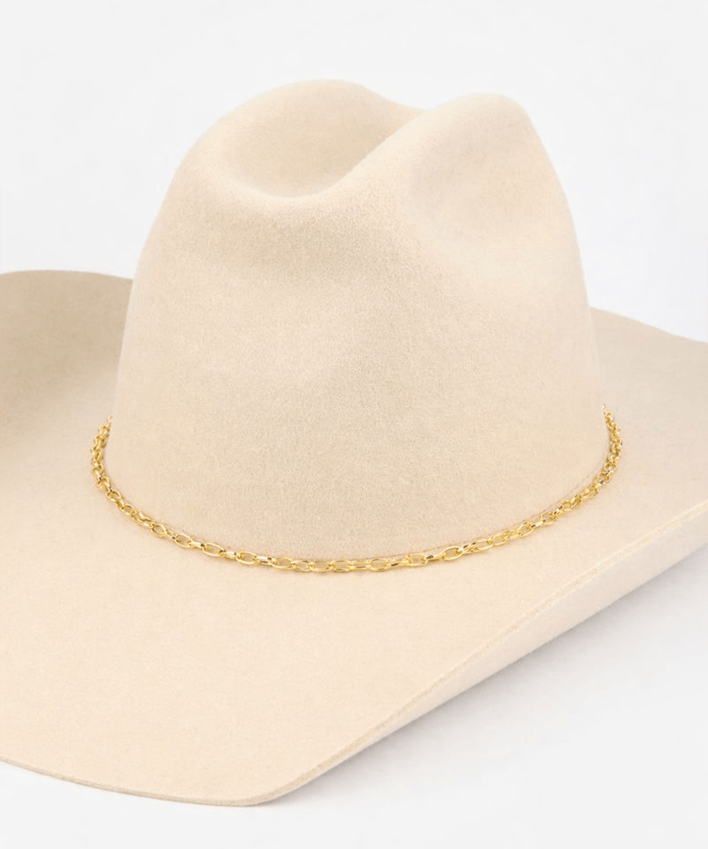 All Saints Cream Felt Hat with Gold Chain ALLSAINTS Briony Western Bolero Hat | endource main image 2